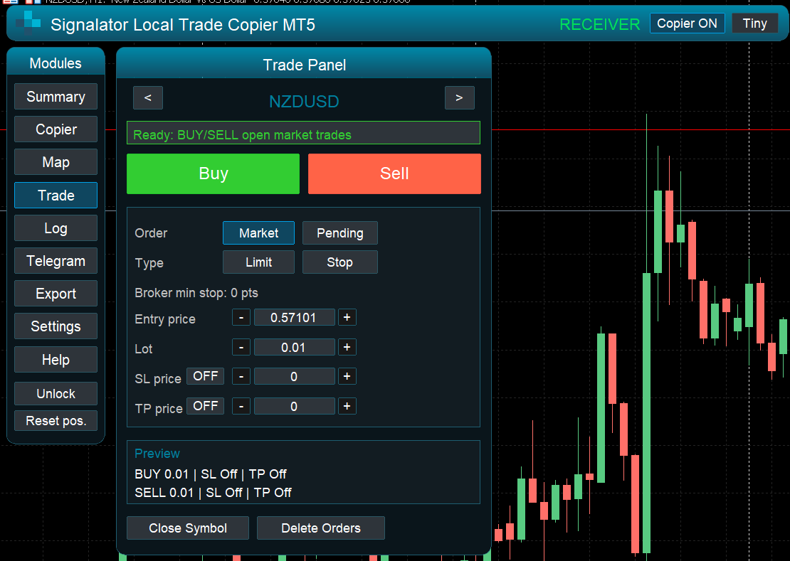 Signalator Local Copier Trade Panel