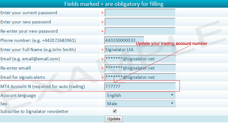 Edit autotrader account number