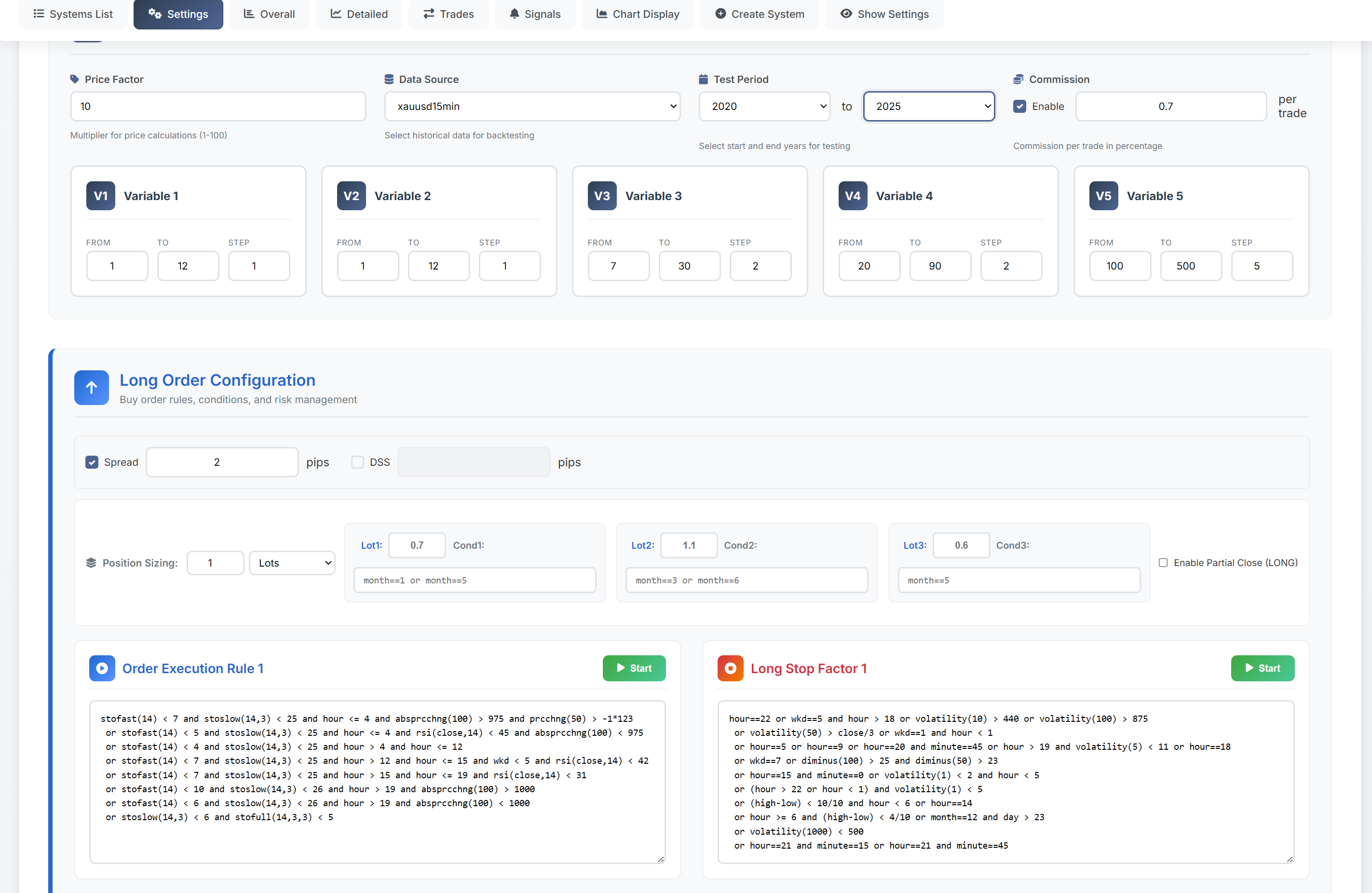 Strategy Configuration